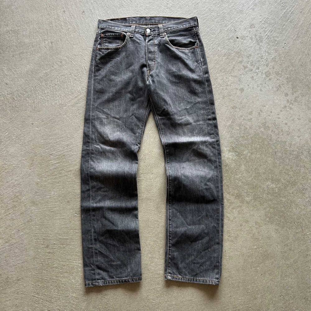 Vintage Levis 501 XX Jeans Size 32x32 Black Dark Wash Denim Straight Leg Button